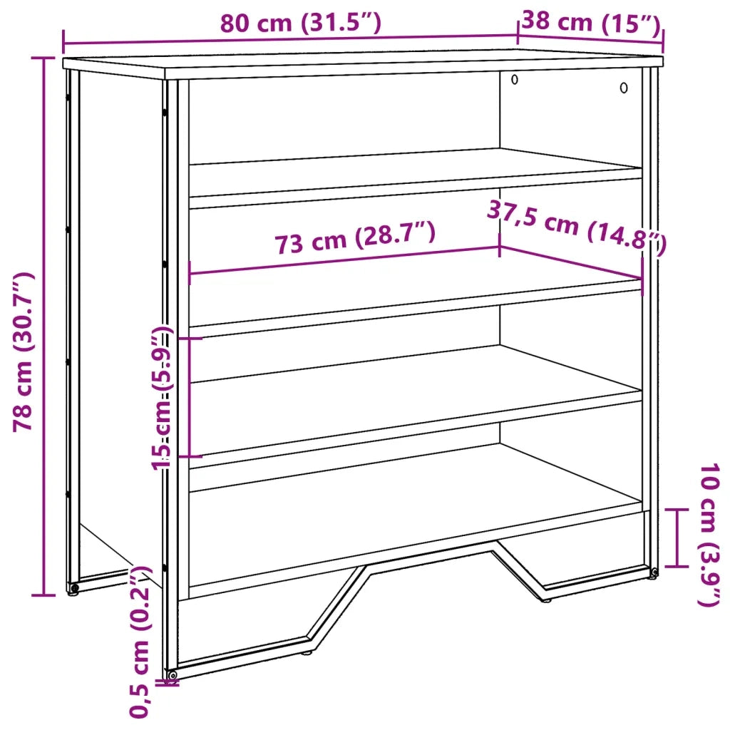 Scarpiera-Scaffale per scarpe Grigio Sonoma 80x38x78 cm in Truciolato