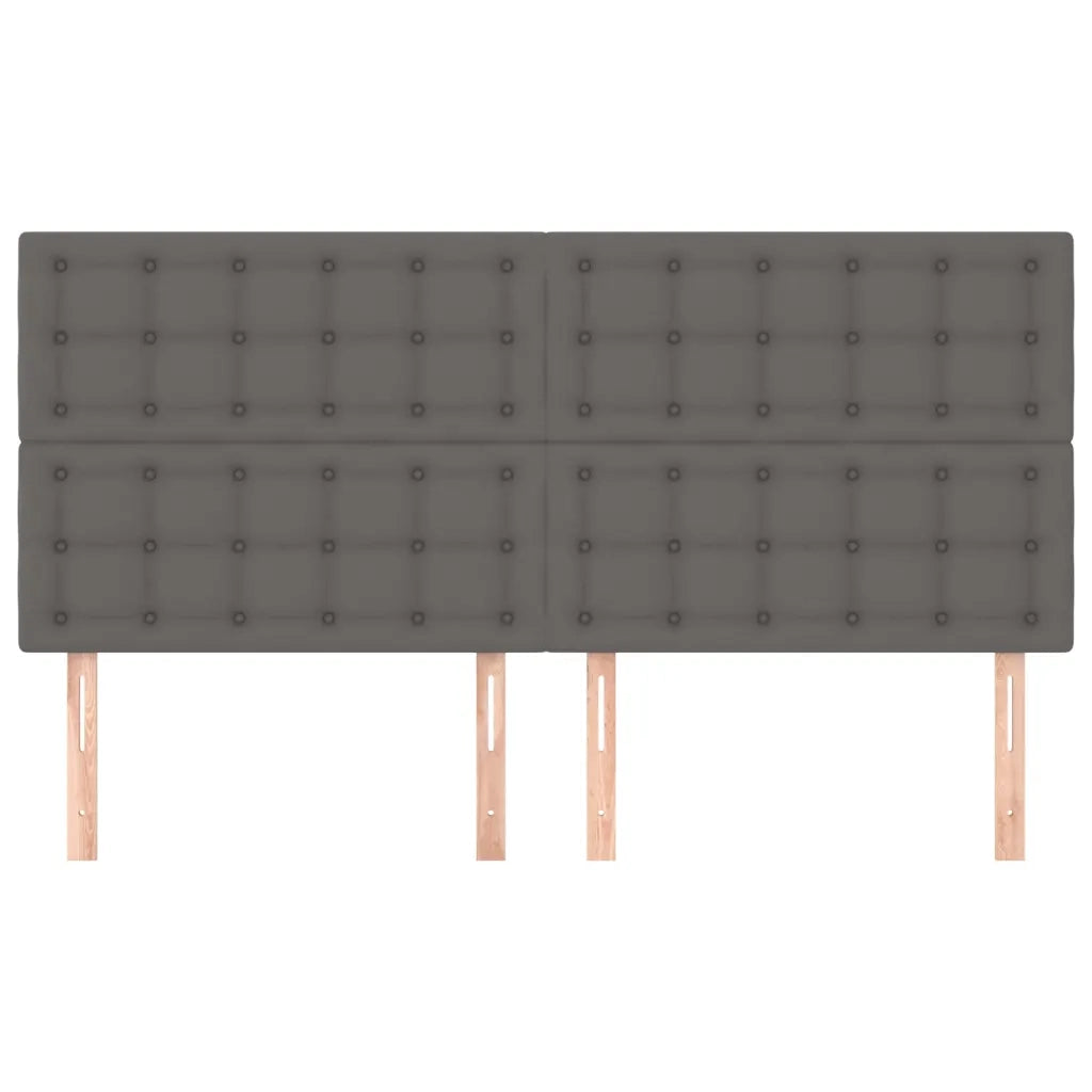Testiera | Testata Grigio 180x5x118/128 cm in Similpelle