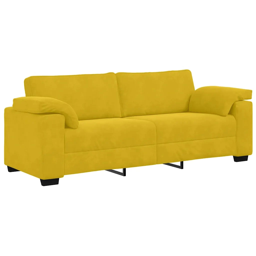 Divano a 3 Posti Giallo 220x77x82 cm in Velluto 4105283