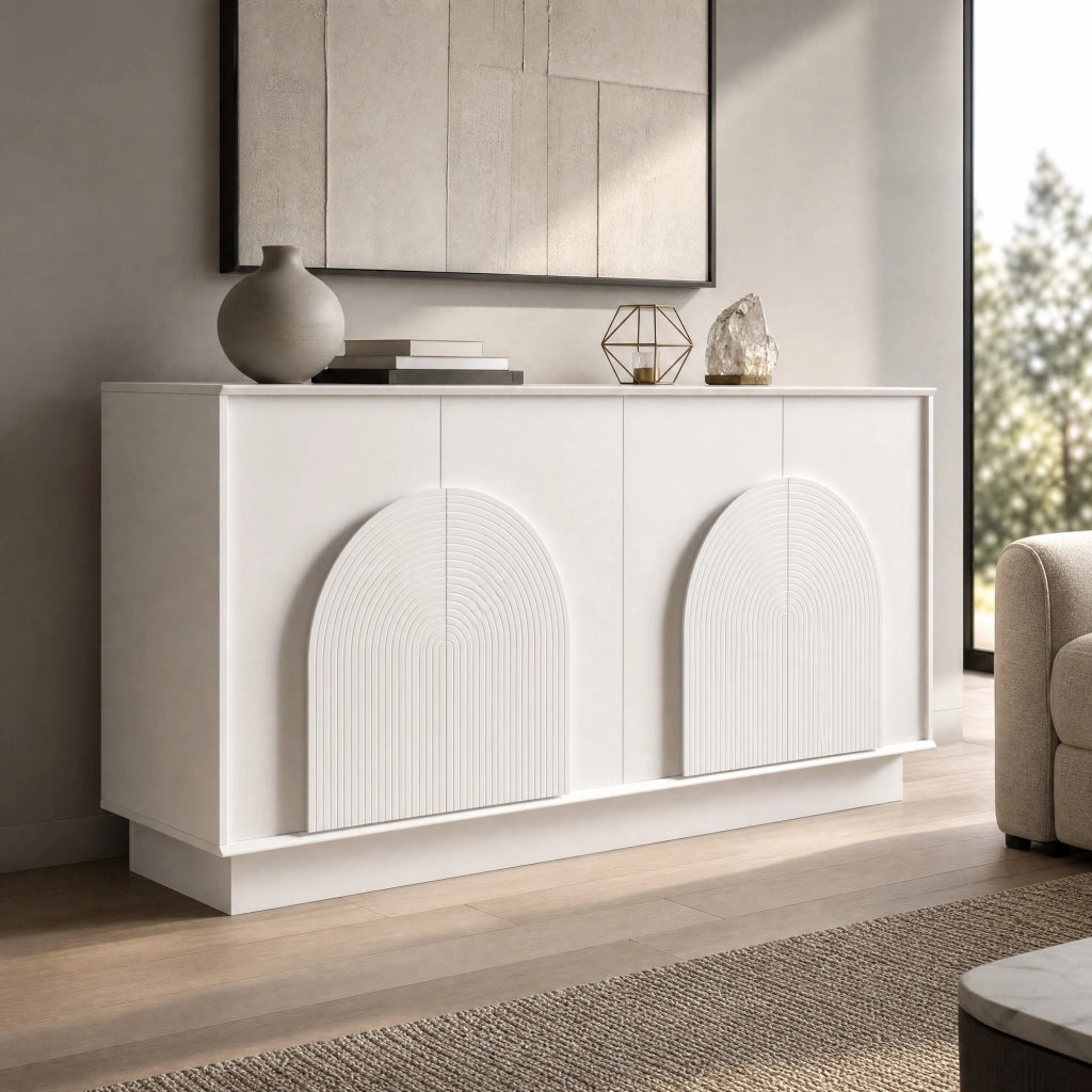 SIDEBOARD 160x38x80 cm Bianco MDF a 4 ante