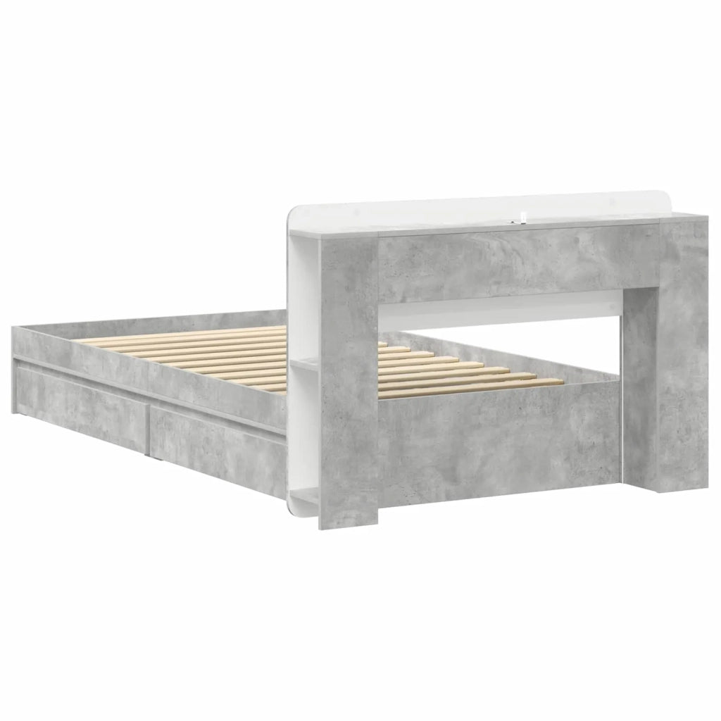 Telaio del letto con storage Grigio Cemento 90 x 190 cm 3433540