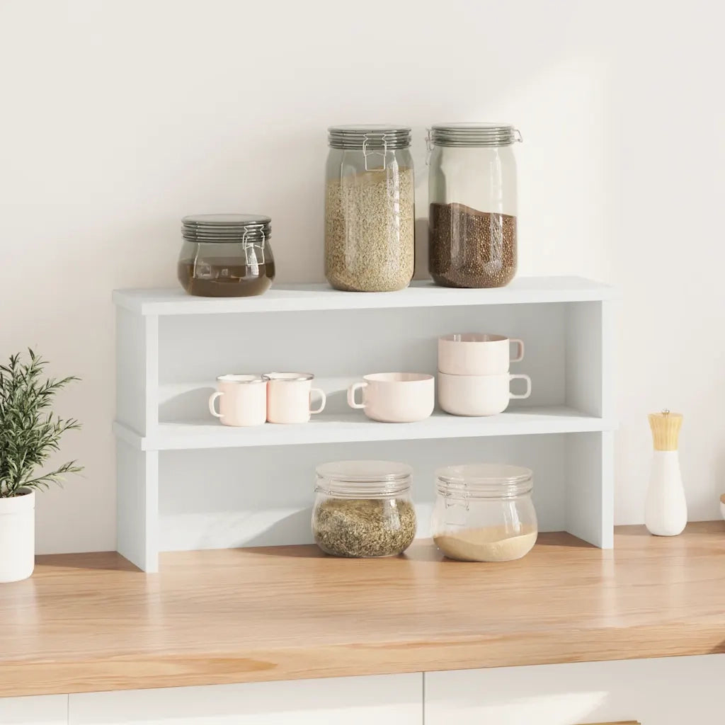 Mensola da cucina-Scaffali da Cucina Impilabili 2 pz Bianchi 50x15x16 cm