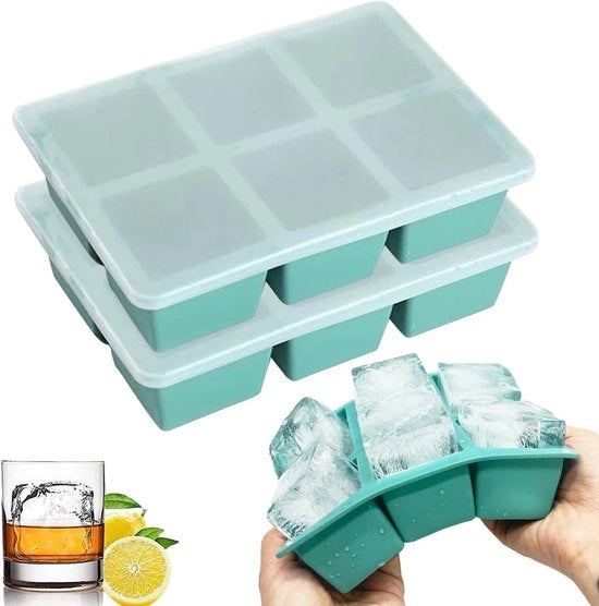 Forme per ghiaccio di alta qualità in silicone con coperchio, stivellabili e resistente al lavastoviglie per bevande e snack