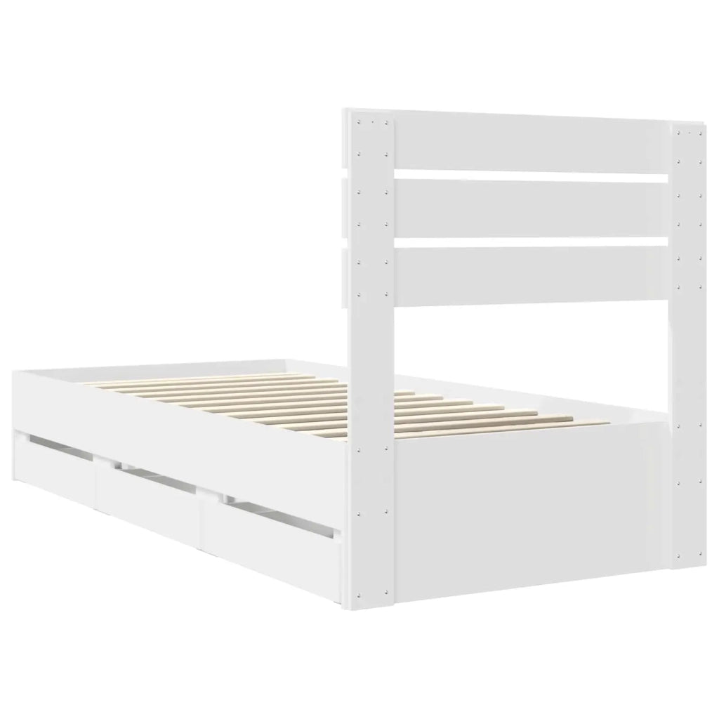 Struttura del letto-Giroletto-Rete del Letto Bianco 100 x 200 cm Legno Ingegnerizzato 983995