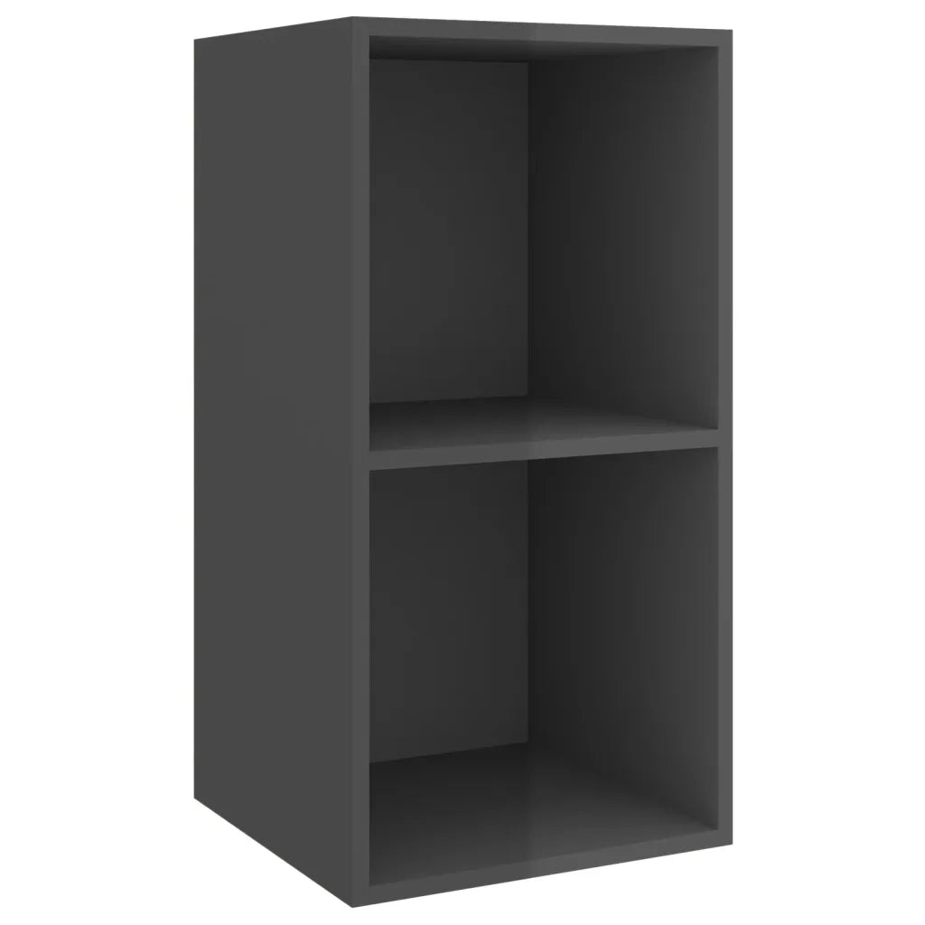 Mobile TV da parete-Mobile TV a Muro-Credenza TV Grigio Lucido 37x37x72 cm Legno Multistrato