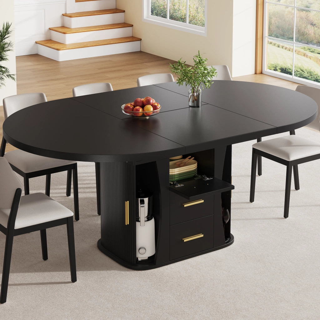 TAVOLO allungabile 118-158 cm MDF nero