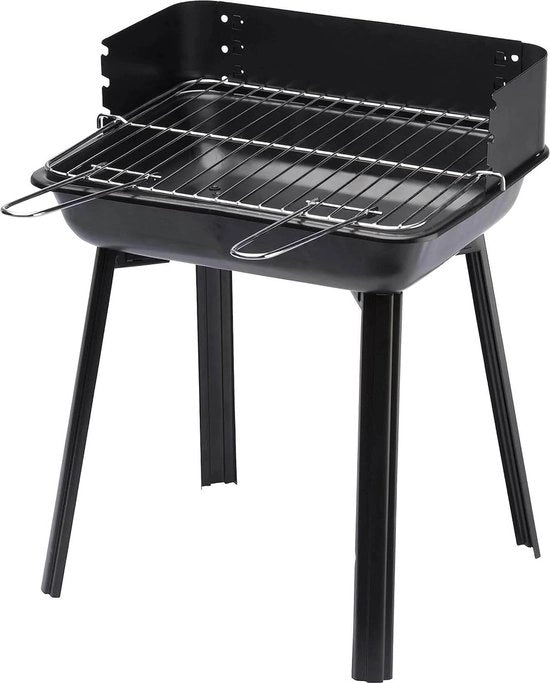 Griglia a carbone con griglia regolabile nera per barbecue