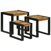 Tavolo Nesting 3 pcs Legno di mango massello e metallo 4104727