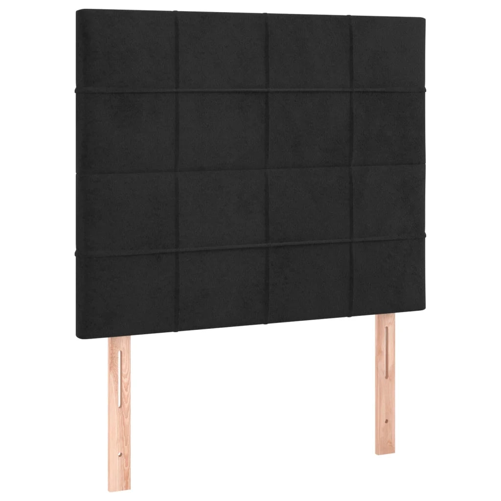 Testiera | Testata Nera 80x5x118/128 cm Velluto