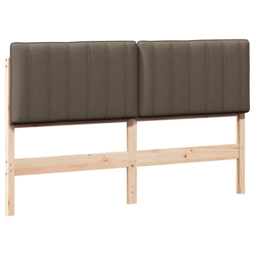 Testiera imbottita Marrone e taupe 160 cm Pino massello 880171