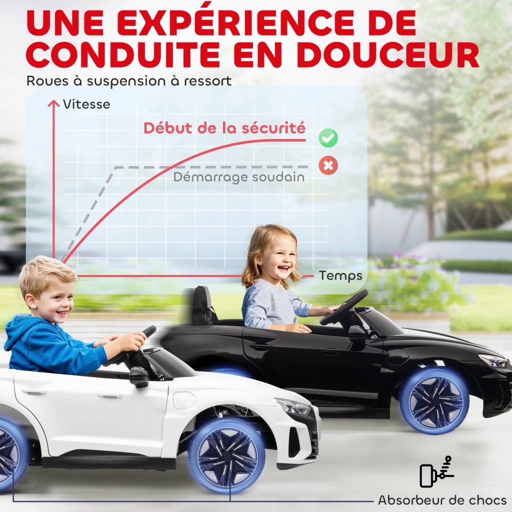 Auto elettrica per bambini 12V ¨C Minimal ¨C Nero, telecomando, 5 km/h, suoni e luci