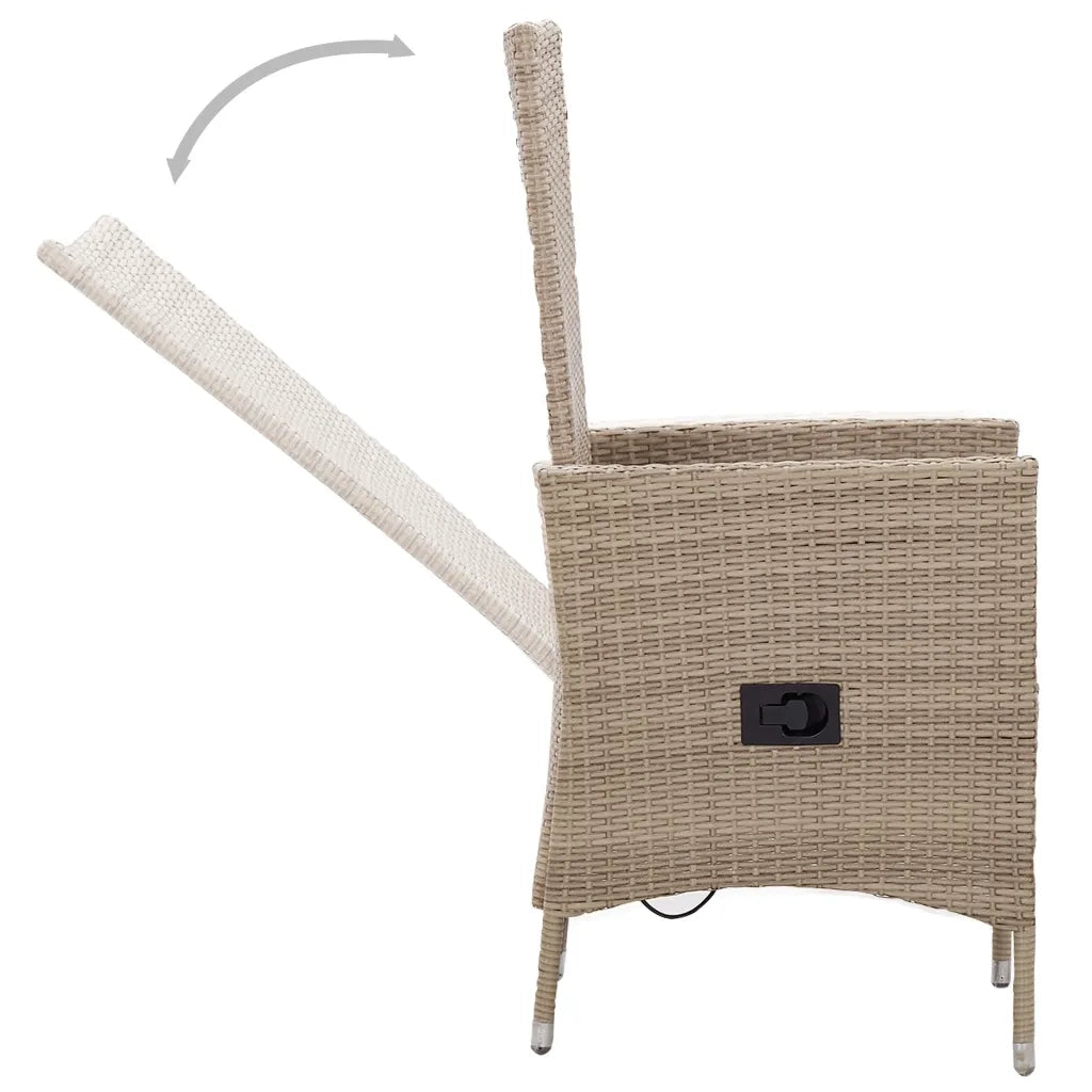 Set da Pranzo da Giardino 7 pz con Cuscini Beige 3099458