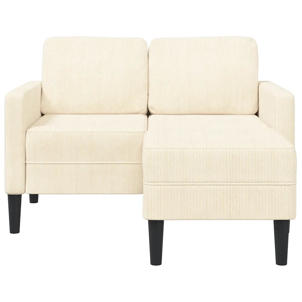 Divano | Divano da soggiorno | Sofa 2 Posti con Chaise longue a L Crema 125 cm Lino