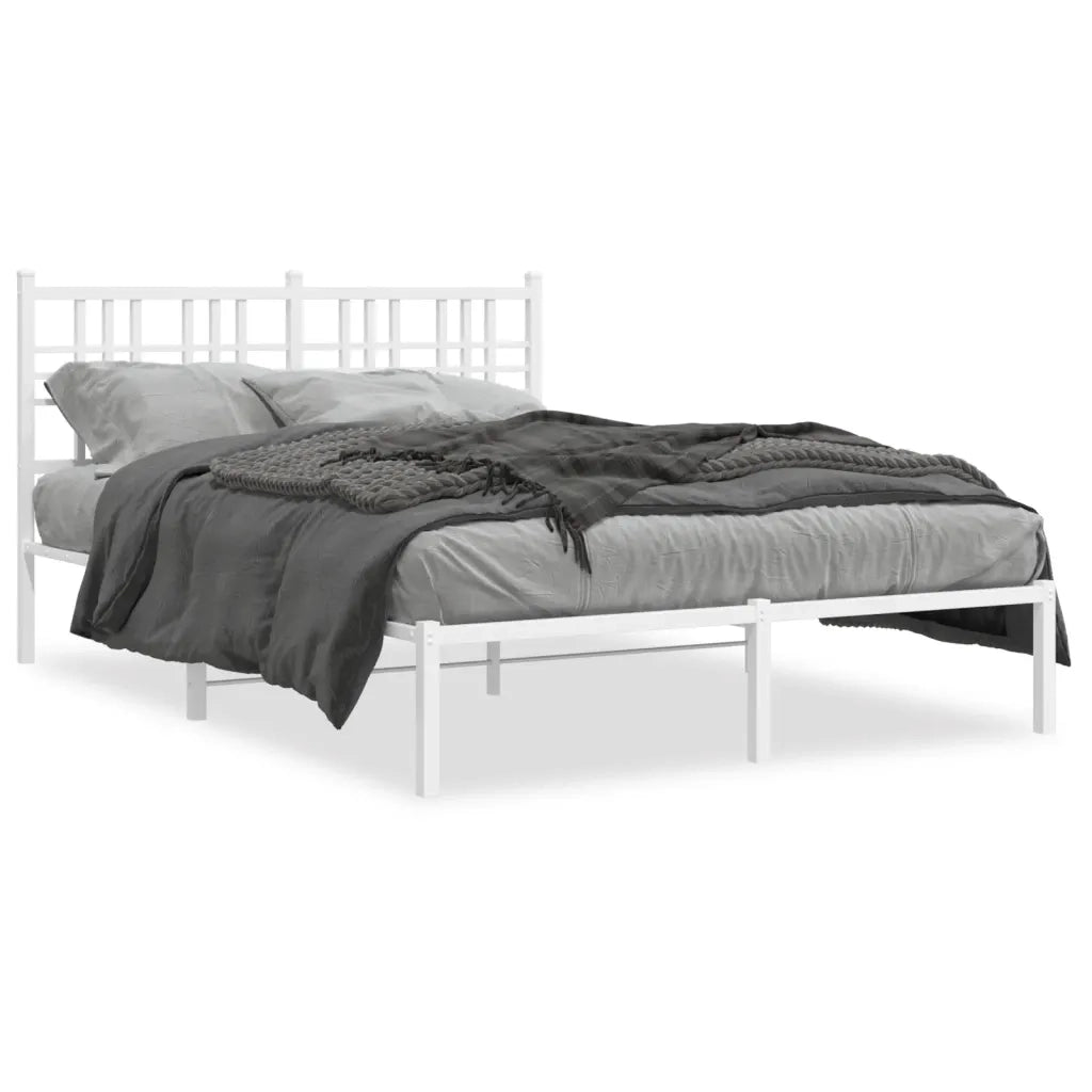 Giroletto con Testiera-Struttura Letto con testiera Metallo Bianco 120x190 cm 788902