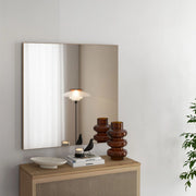 Padula, Specchio kit Fissaggio a Muro Incluso, 80x80h cm Marrone