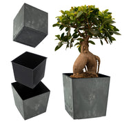 Vaso da fiori KADAX da 30 cm, copertura in plastica nera con inserto.