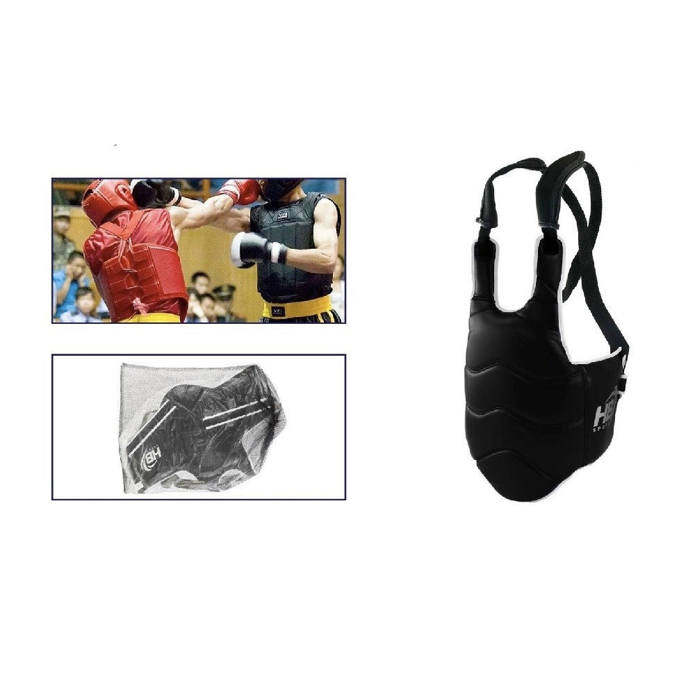 Trade Shop - Corpetto Protezione Totale Busto Double-face Ultra Resistente Boxe Arti Marziali -