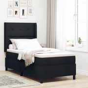 Letto a Sorgente LED con materasso Nero 80 x 200 cm Tessuto