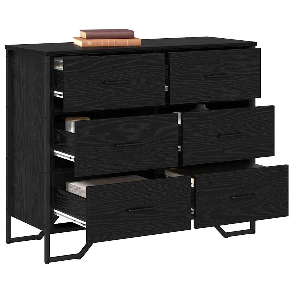 Cassettiera con cassetto 2 pz Rovere Nero 91 x 35,5 x 74,5 cm CFW4713058
