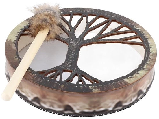 Drum Spirit Musicale Akoestica - Manufatto Artigianale - Materiali Ecocompatibili - Bassa Frequenza Amplificata - Manubri in Cuoio