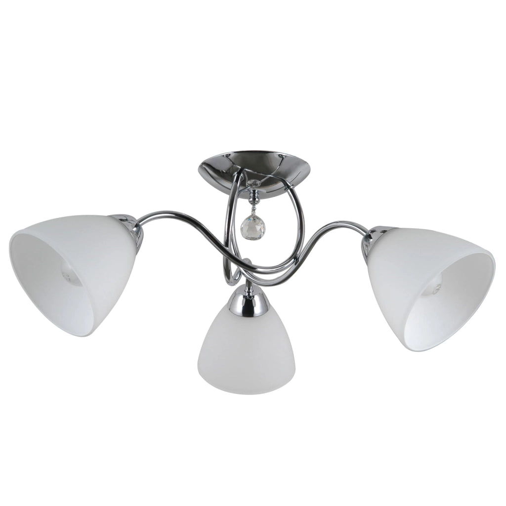 Plafoniera Italux Lugano cromata in metallo 3xE27 Ø50cm