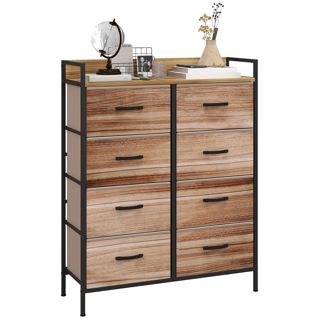 Cassettiera con 8 cassetti in tessuto amovibili, ripiano superiore e struttura in acciaio ¨C Minimal ¨C 79x29x101 cm