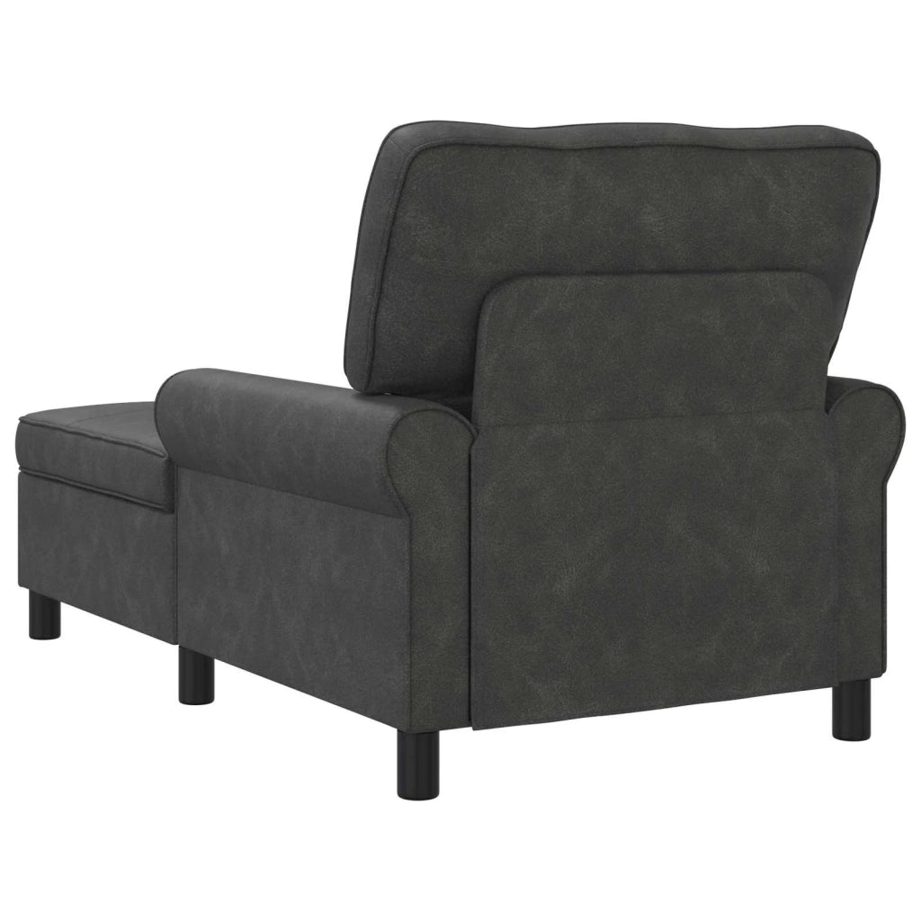 Chaise Lounge | Sedia a Sdraio con cuscino Nero 91 x 157 x 91 cm Pelle Sintetica CFW6751806
