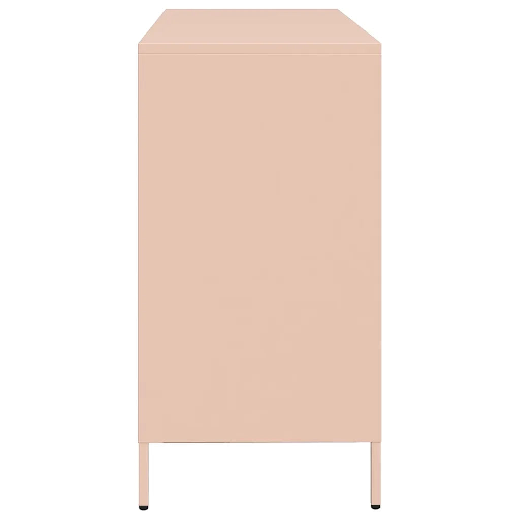 Credenza | Madia | Buffet da pranzo | Armadio da pranzo Rosa 135x39x73,5 cm in Acciaio Laminato a Freddo