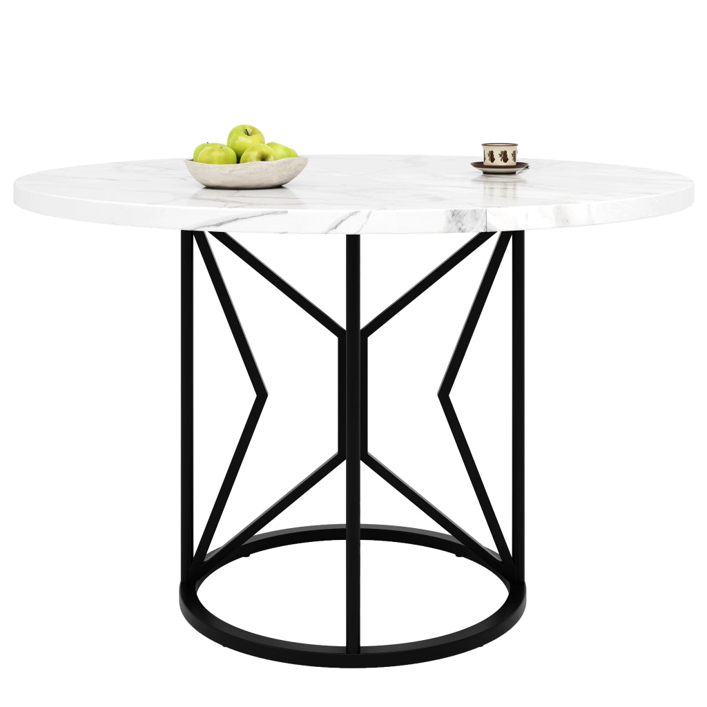 Tavolo da pranzo rotondo (100¡Á100¡Á76 cm), tavolo da cucina, tavolino rotondo per 4-6 persone, adatto per sala da pranzo, soggiorno, gambe del tavolo i