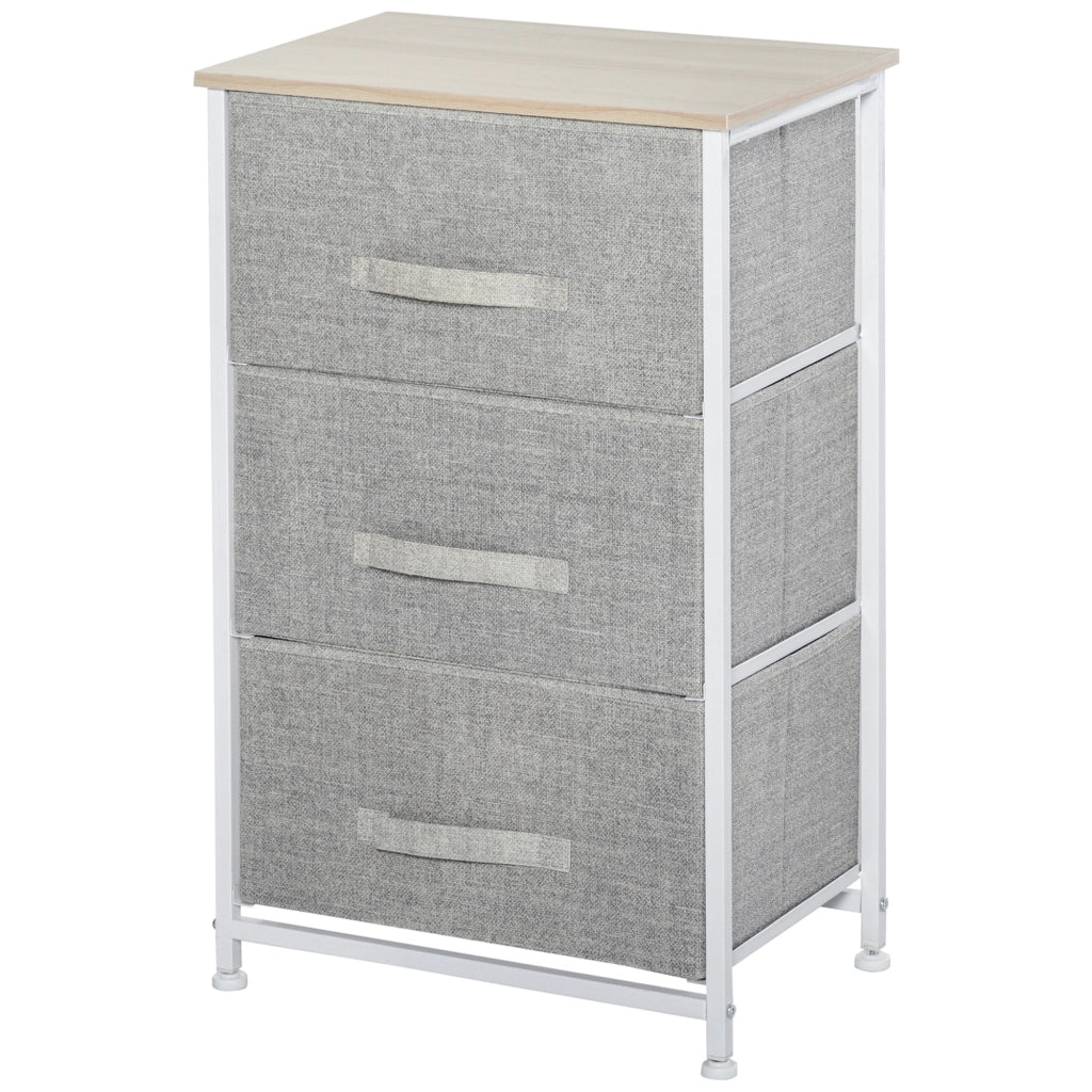 Cassettiera con 3 Cassetti in Tessuto ¨C Minimal ¨C Grigio