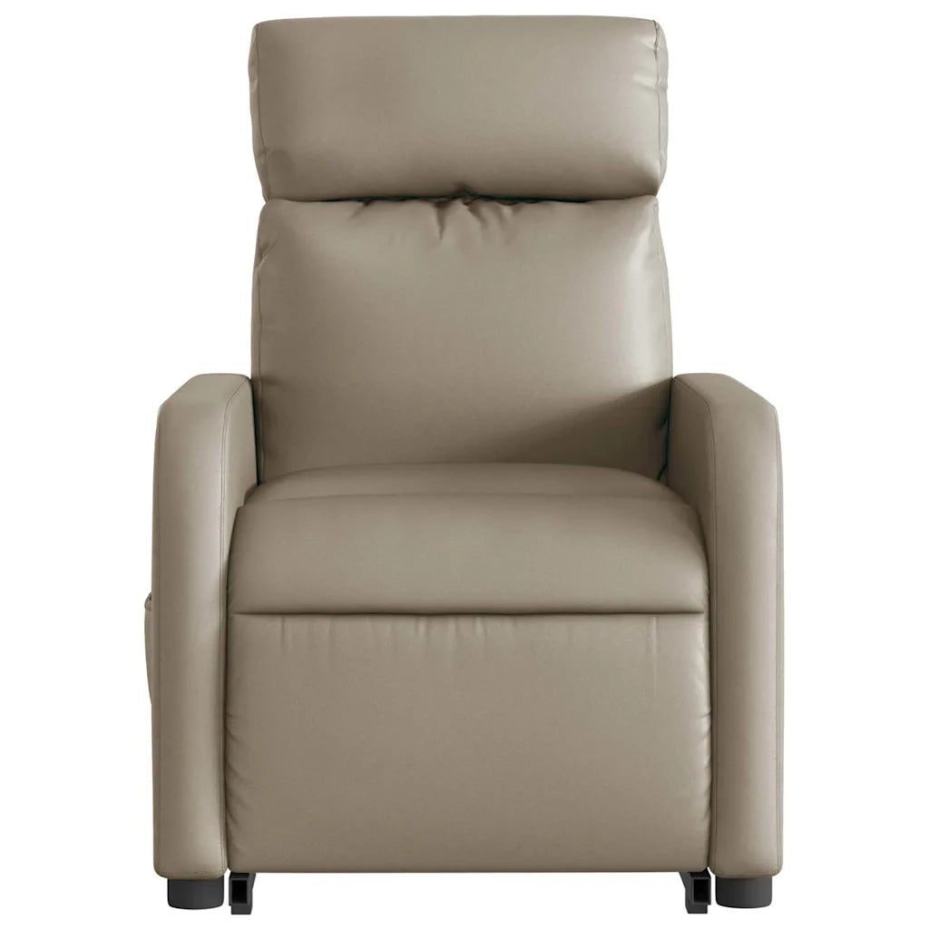 Divano Sedia-Poltrona Alzapersone Massaggi Reclinabile Cappuccino Similpelle 256008