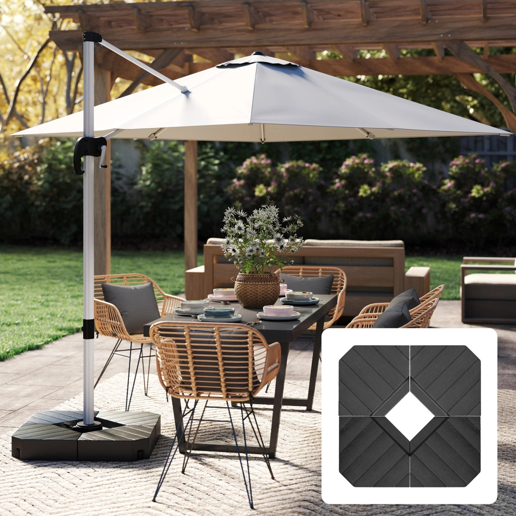 Set 4 Mattonelle Base per Ombrellone a Braccio ¨C Minimal ¨C Nero