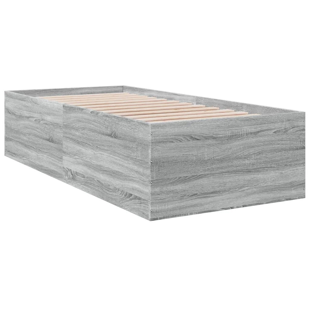Letto singolo | Letto per adulti | Giroletto Grigio Sonoma 75x190 cm in Legno Multistrato