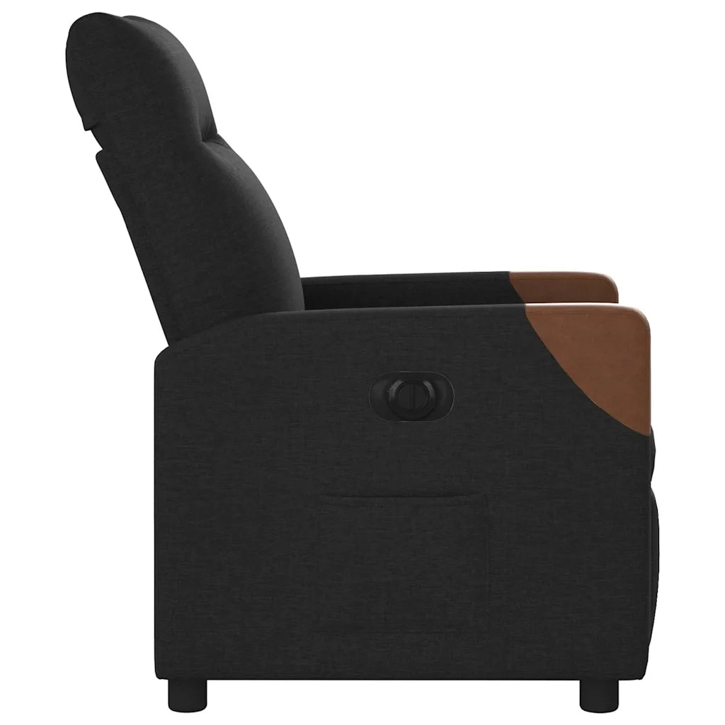 Poltrona Elettrica Reclinabile Nera in Tessuto 3323992