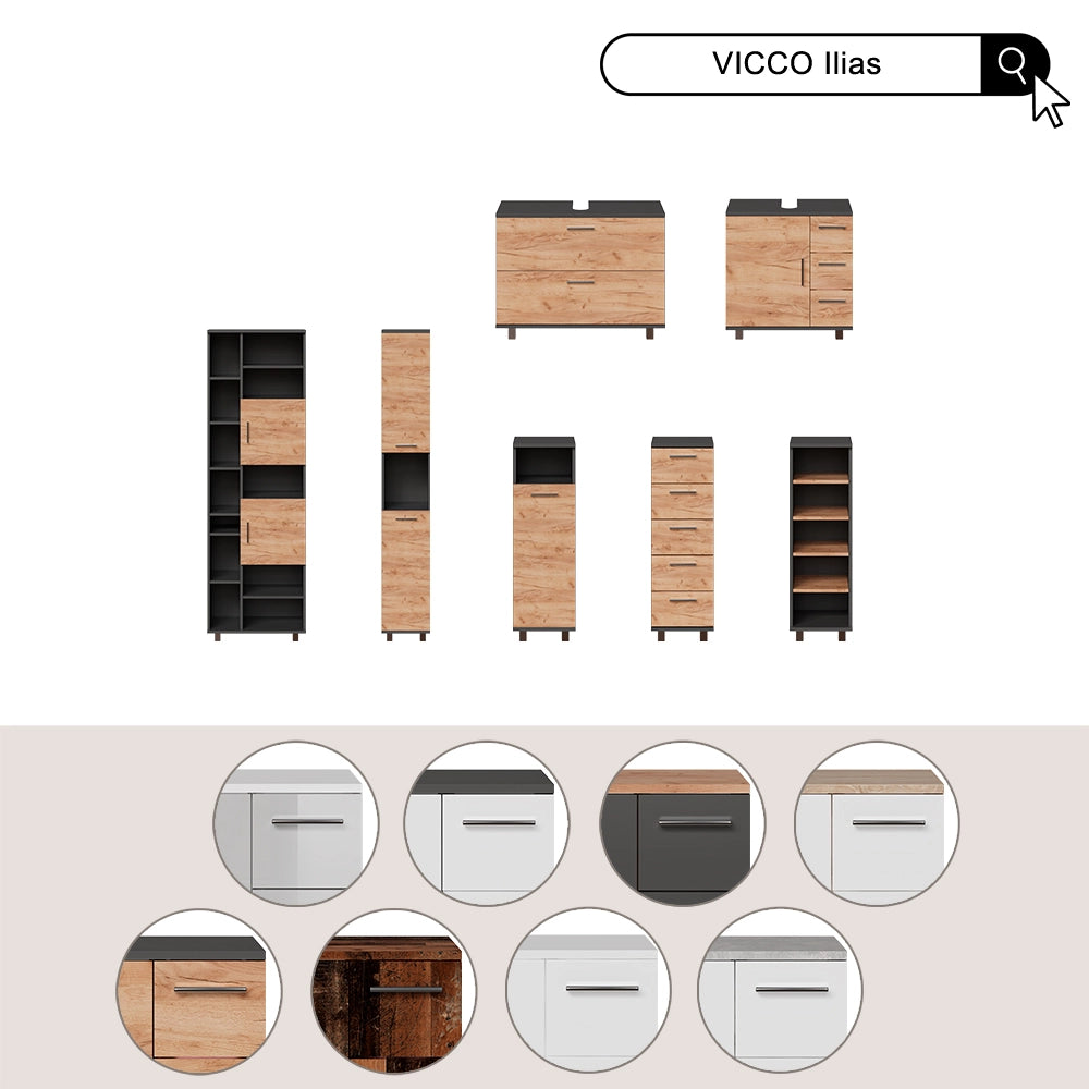 Vicco Set mobili bagno Bianco 4 parti