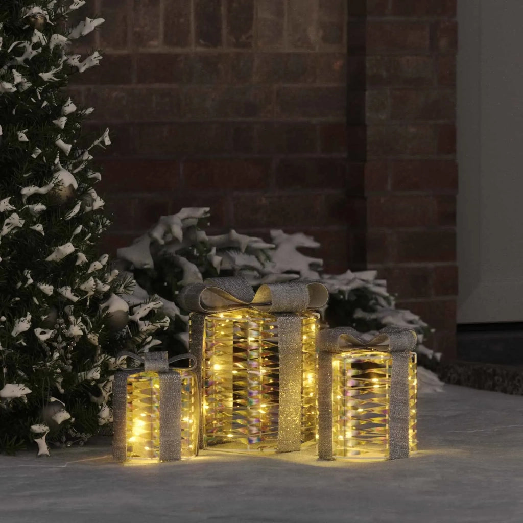 Decorazione Scatola Regalo con 60 LED 3 pcs 20 x 20 x 20 cm PET 42019088