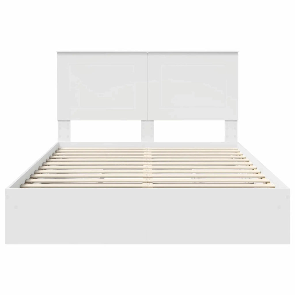 Letto con Contenitore Bianco 140 x 190 cm Legno multistrato 3409545