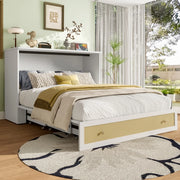 LETTO Convertibile 140x200 cm MDF Bianco con USB e presa