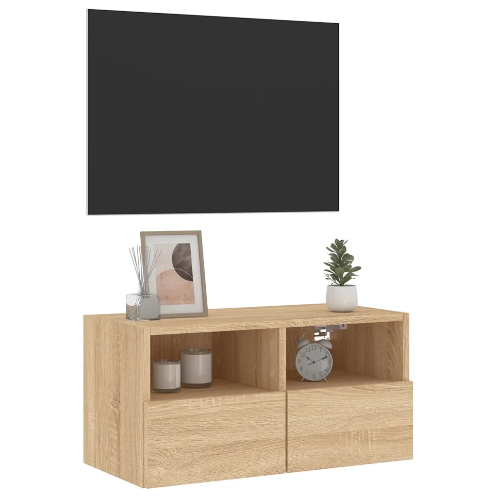 Mobile TV a Parete Rovere Sonoma 60x30x30 cm Legno Multistrato 836858