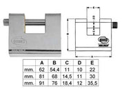 LUCCHETTO CORAZZATO A UNA BOCCA PL211  mm.81 (PL2118000)    CORBIN