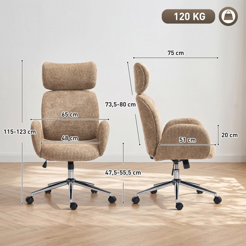 Sedia da ufficio ergonomica ¨C Minimal ¨C marrone, altezza regolabile