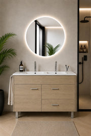 Mobile bagno con lavabo ORIGENBATH SAMOS senza specchio 120x45 cm doppio lavabo estepa