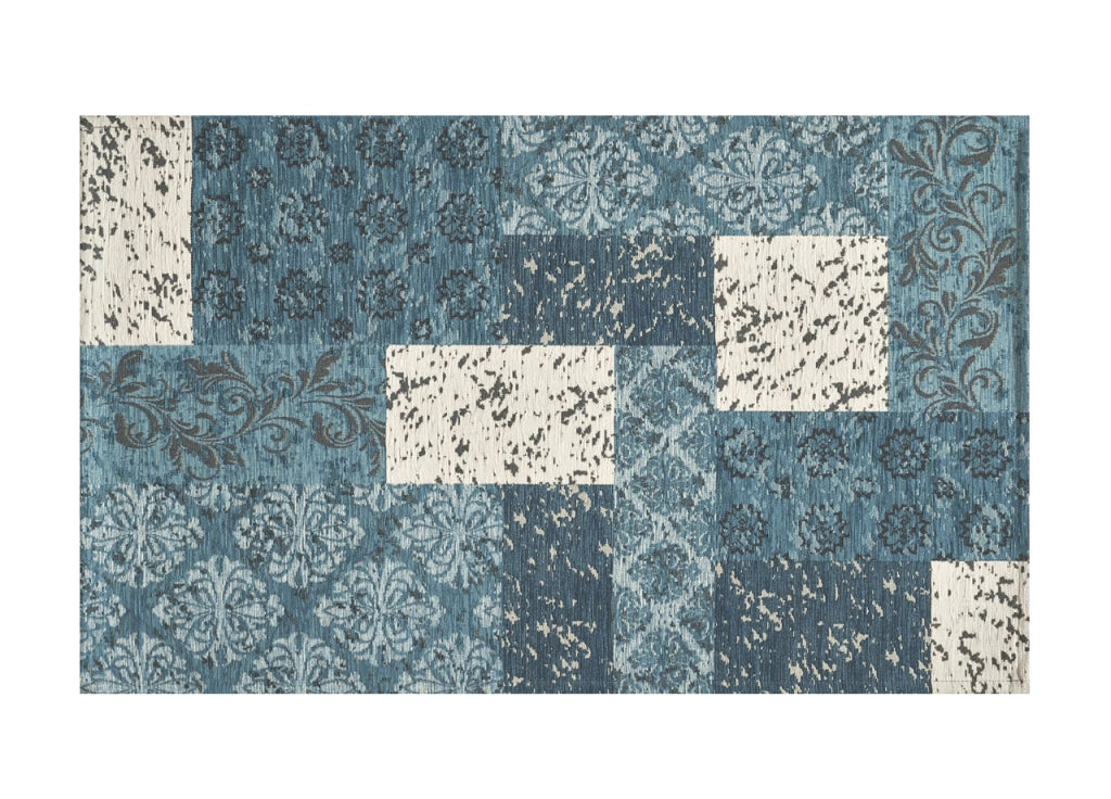 Tappeto Velour Antiscivolo Da Camera E Salotto Disegno Saturno Jeans By Suardi - 140x200 cm - Jeans