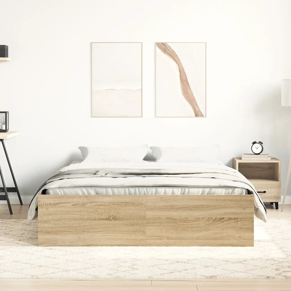 Letto matrimoniale | Letto per adulti | Giroletto Rovere Sonoma 140x200 cm