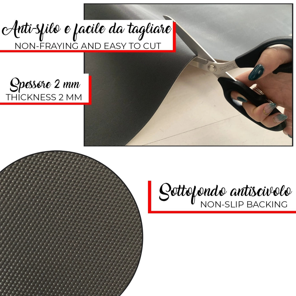Tappeto Cucina Gomma Pvc Stampato Alta Risoluzione HD Antimacchia Antiscivolo Cemento Rustico - 51x300 Cm