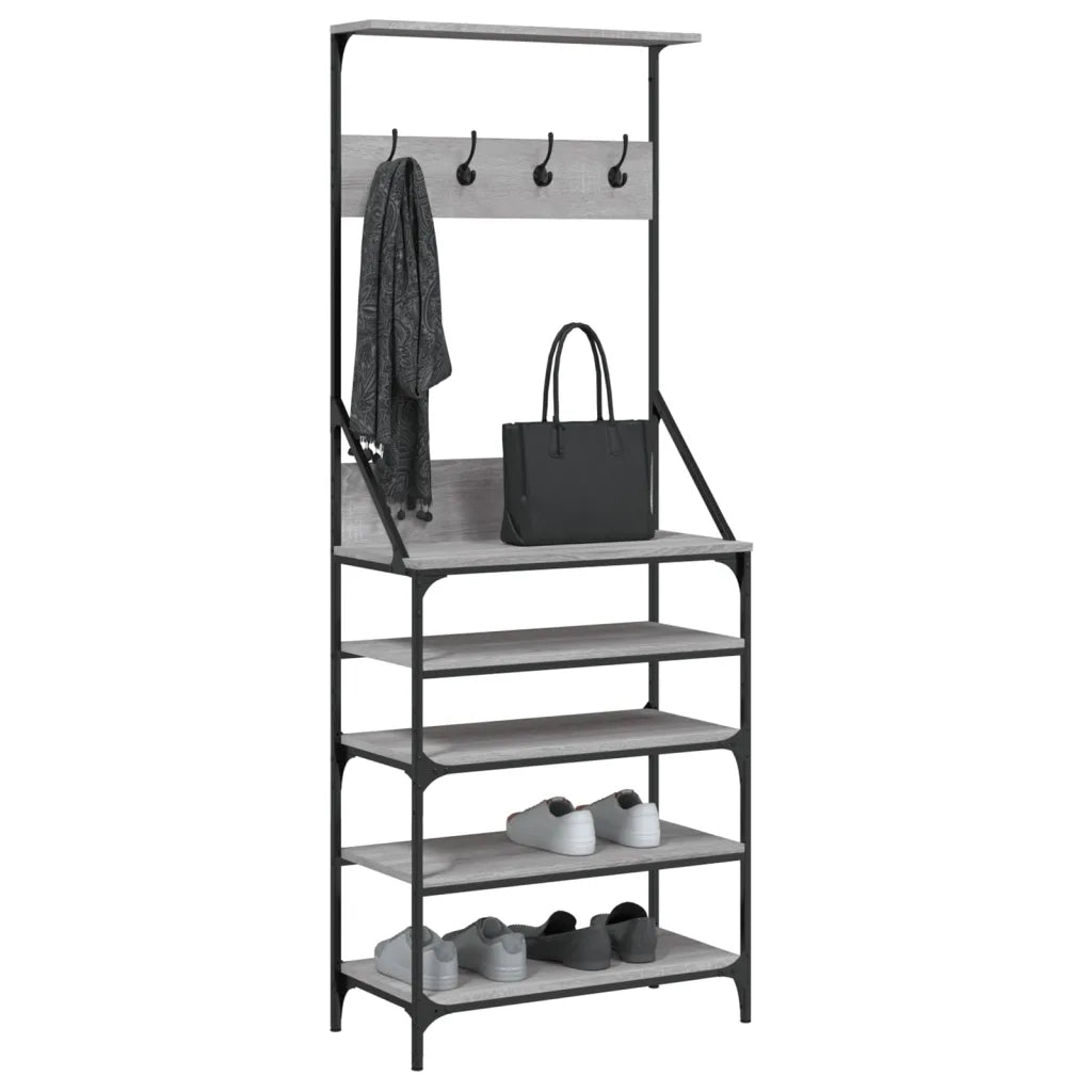 Appendiabiti con Porta Scarpe Grigio Sonoma 70x34x184 cm CFW1446047