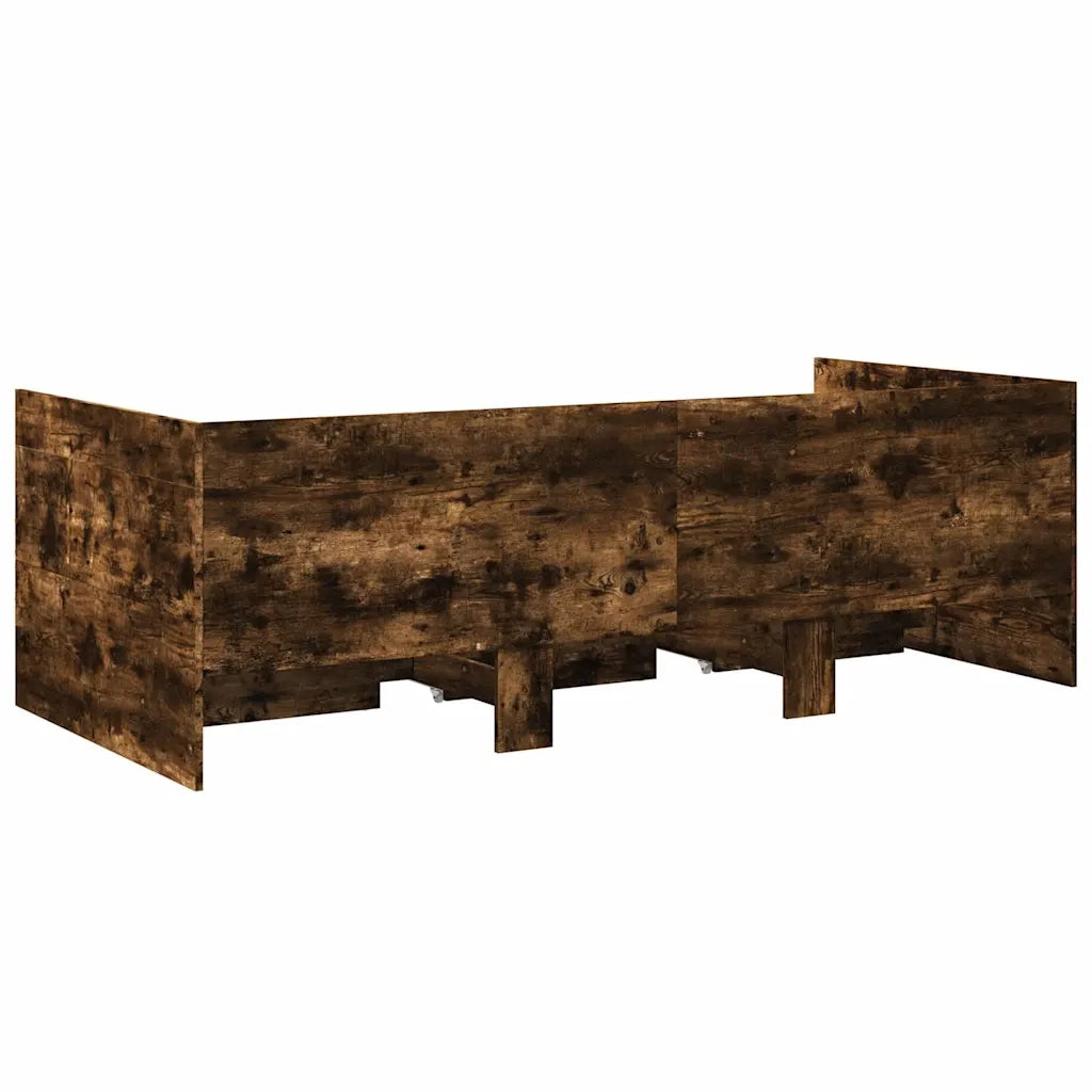 Divano letto | Sof¨¤ letto | Letto singolo con Cassetti senza Materasso Rovere Fumo 90x200 cm