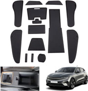 Matten antislip compatibili con Renault Megane E-Tech 2022 2023, matten in gomma per Megane E Tech 2023, tappetini per console centrale, tappetini per porta (nero)