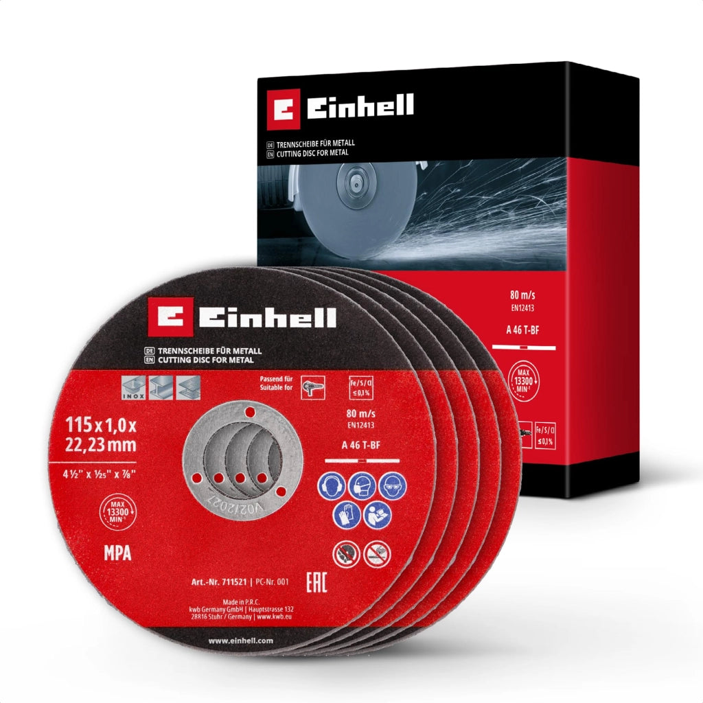 Set 5 Pezzi. Dischi da Taglio Ø Mm 115 x 1 0 20.00 Confezioni Einhell