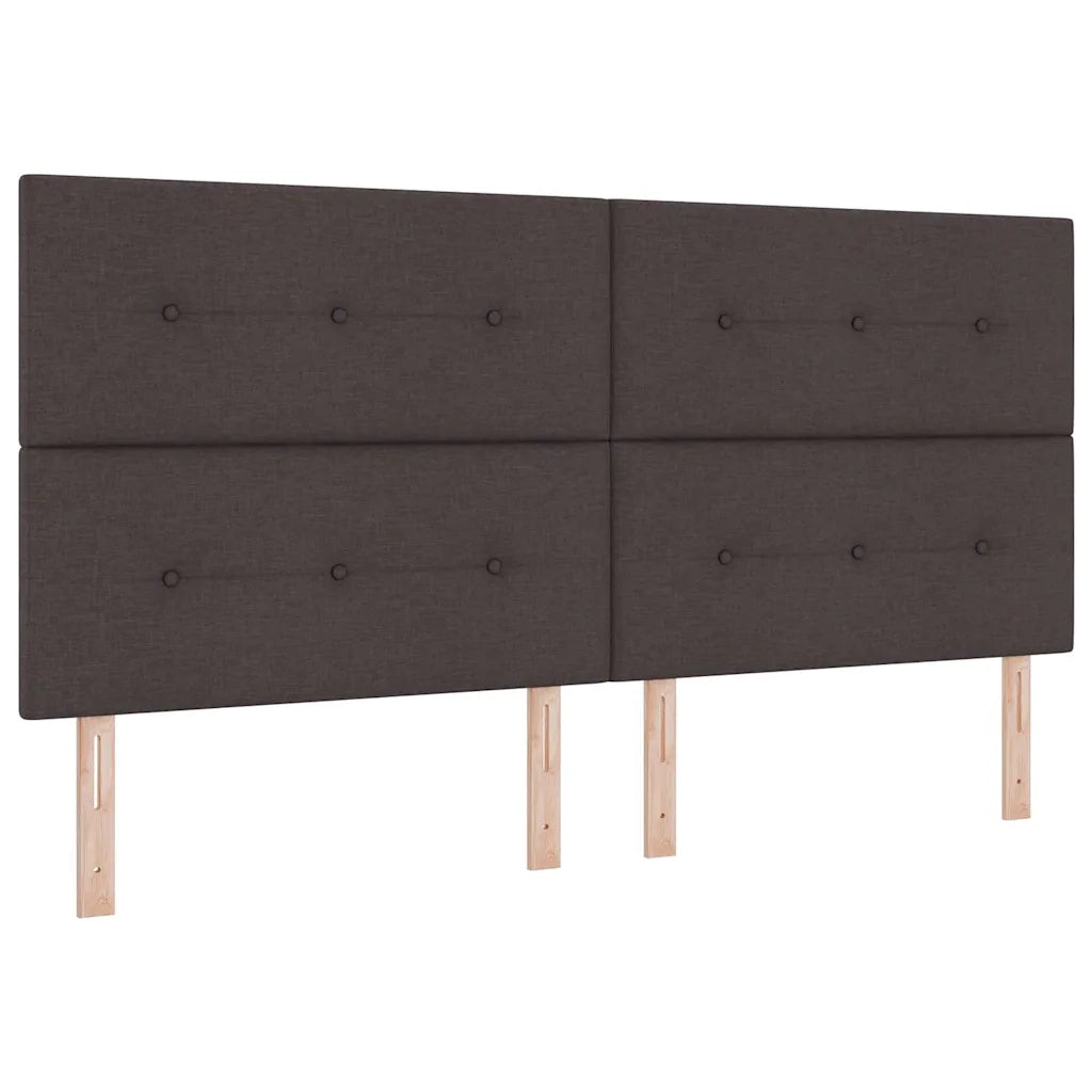 Letto a molle con materasso Marrone scuro 200 x 200 cm Tessuto 3343528